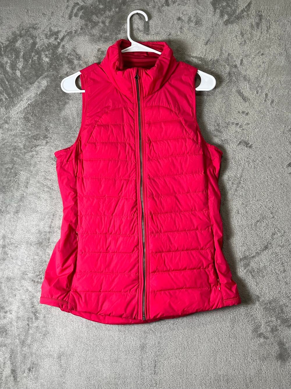Lululemon Fluffed Up Goose Down Quilted Puffer Vest Running Vest Hot Pink S 10